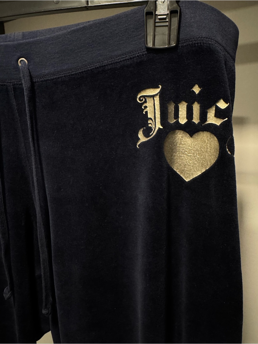 Juicy Couture Navy Velour 2 piece tracksuit with Gold Heart Logo.  EUC